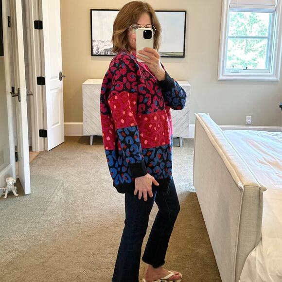 FARM RIO Mixed Leopard Cardigan S - Picture 4 of 10